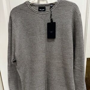 ONLY & SONS Textured Gray Crewneck Sweater